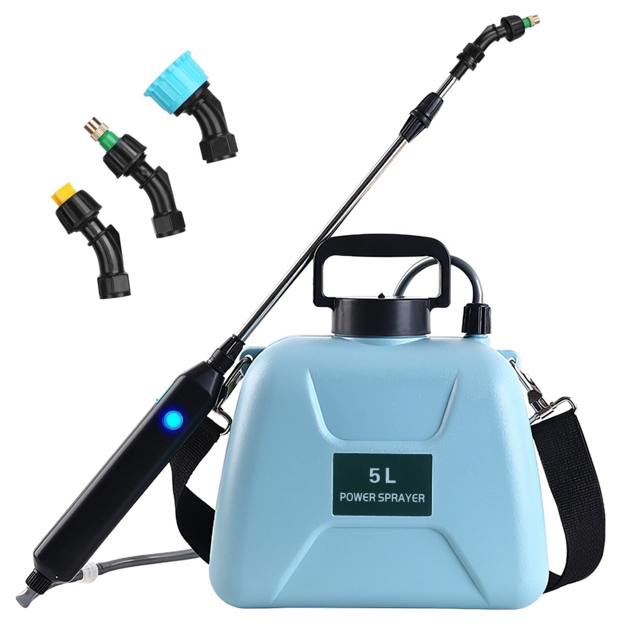 SKUSHOPS 5L Electric Plant Sprayer Telescopic Rechargeable Garden Sprayer Automatic Handheld Sprayer with 3 Spray Spouts Shoulder
